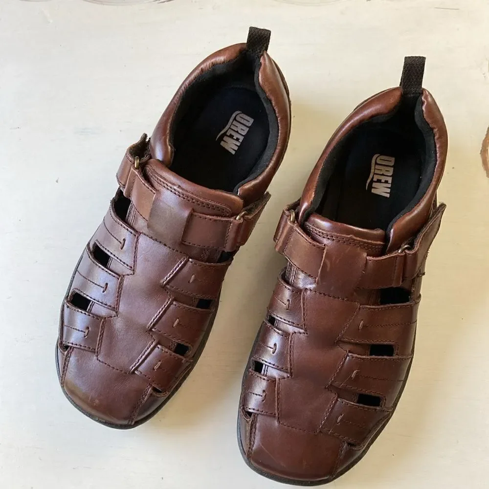 Drew Dublin Leather Fisherman Style Mens Sandals Size 11